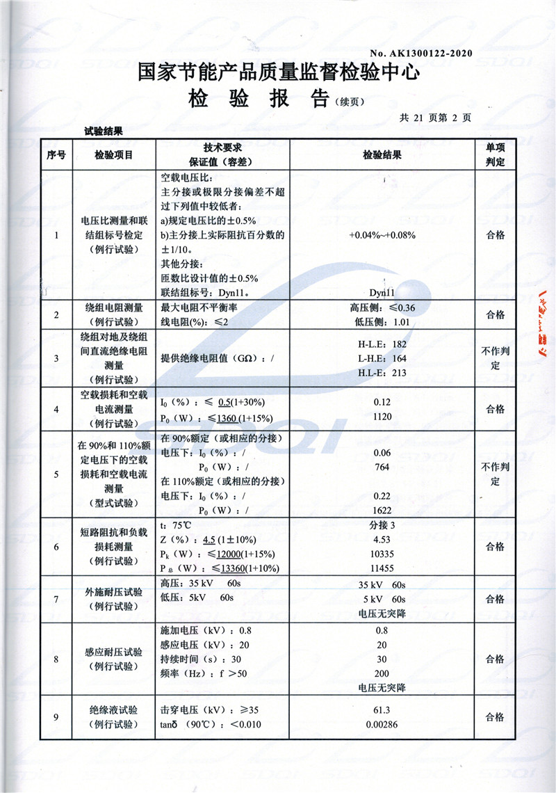 高低压试验报告-S11-1250阜康阜康阜康油浸式变压器-2.jpg